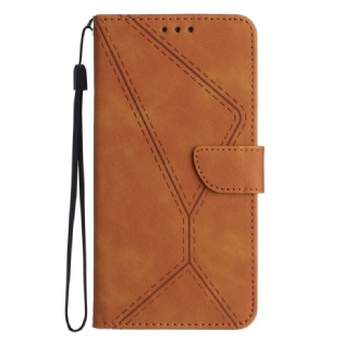 Flip Cover Realme 12 Pro / 12 Pro Plus Stribede Linier Og Prikker