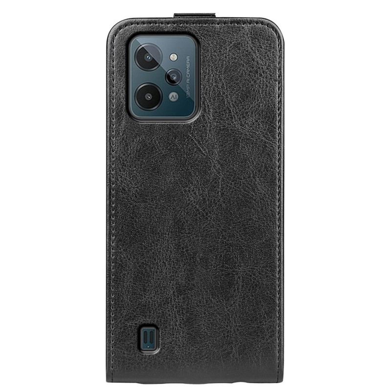 Flip Cover Realme C31 Læder Cover Lodret Klap I Lædereffekt