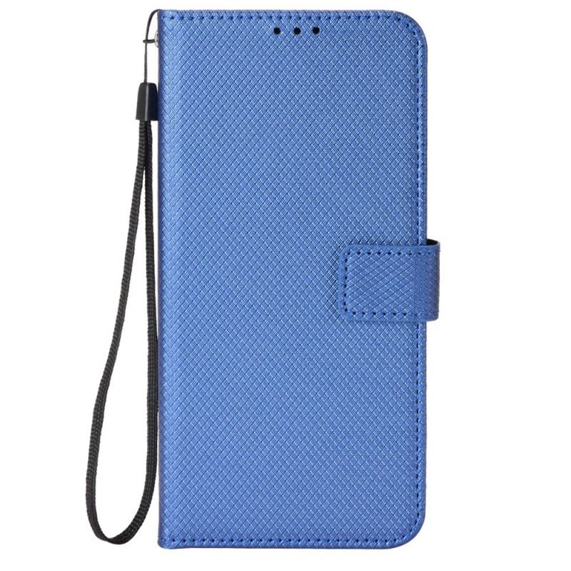 Flip Cover Realme C31 Tekstureret Effekt Med Strop