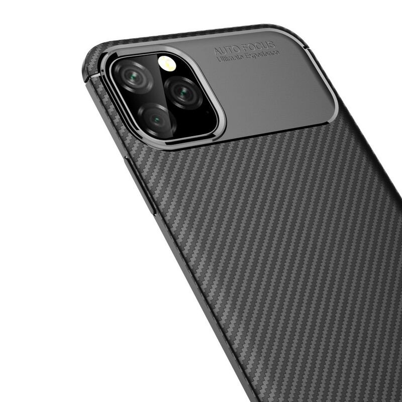 Cover iPhone 11 Pro Max Fleksibel Kulfibertekstur