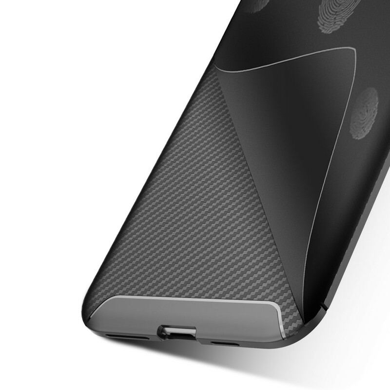 Cover iPhone 11 Pro Max Fleksibel Kulfibertekstur