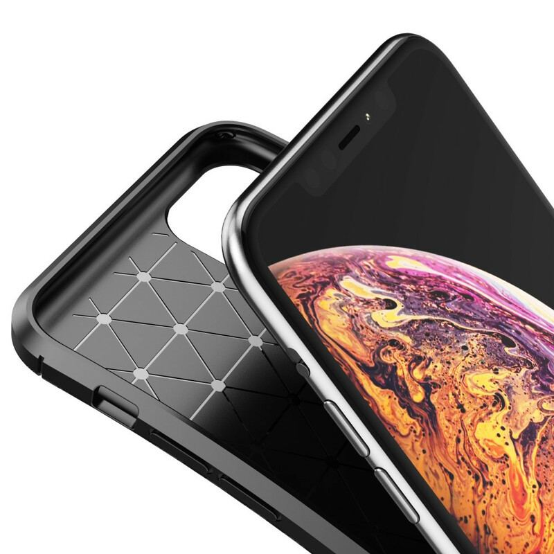 Cover iPhone 11 Pro Max Fleksibel Kulfibertekstur