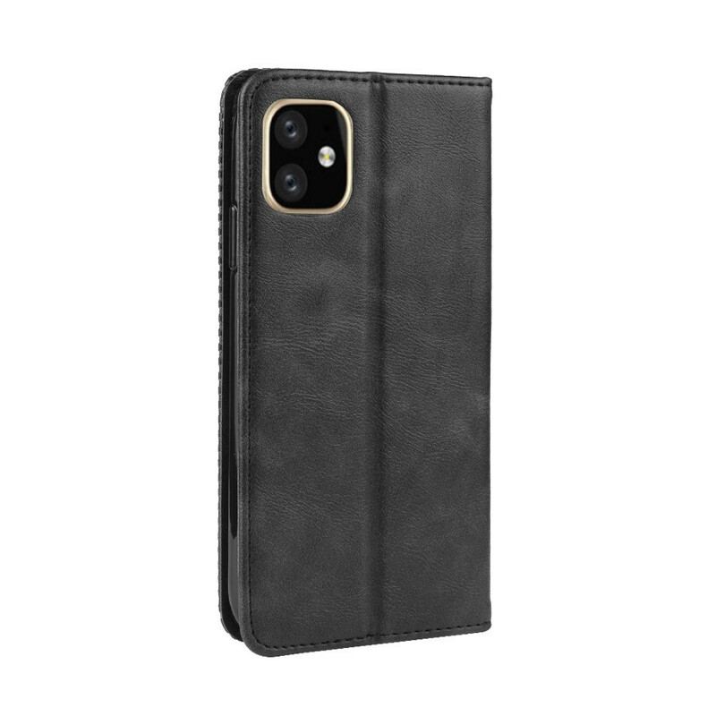 Cover iPhone 11 Pro Max Flip Cover Stiliseret Vintage Lædereffekt