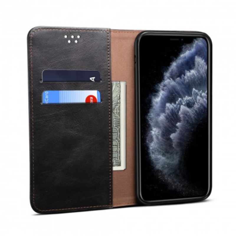 Cover iPhone 11 Pro Max Flip Cover Voksbehandlet Kunstlæder