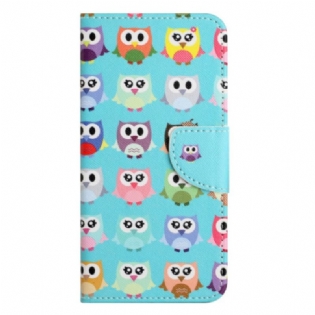 Flip Cover Xiaomi Redmi Note 12 5G Med Snor Stribet Uglestamme