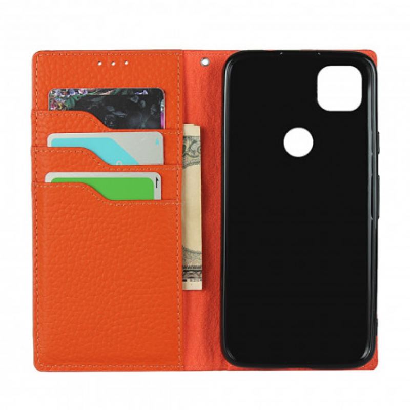 Cover Google Pixel 4A Med Snor Flip Cover Ægte Litchi Læderrem