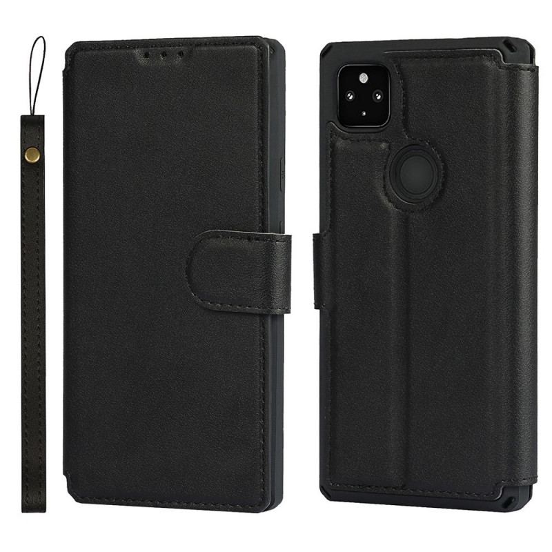 Flip Cover Google Pixel 4A Med Snor Imiteret Læderrem