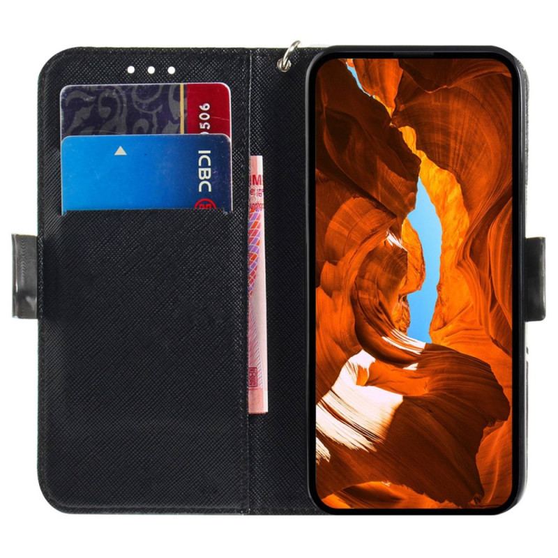 Flip Cover Samsung Galaxy M13 Med Snor Thong Safari Dyr