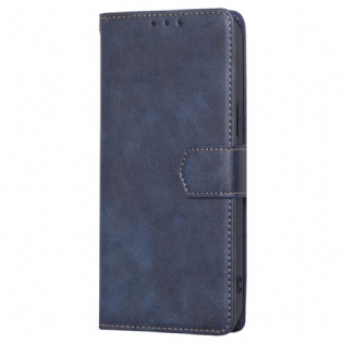 Flip Cover Samsung Galaxy M13 Vintage Imiteret Læder Og Syning