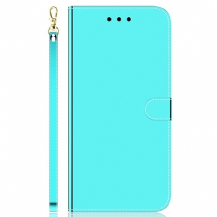Læder Cover Samsung Galaxy M13 Spejl Og Snor