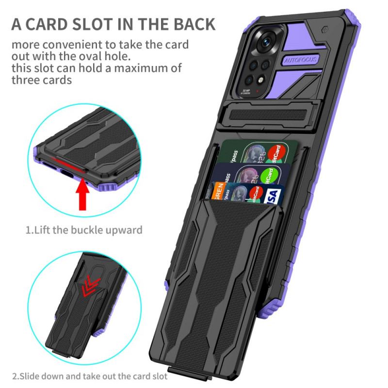 Cover Xiaomi Redmi Note 11 / 11S Kortholder Og Stativ Med Lynlås