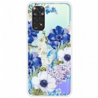 Cover Xiaomi Redmi Note 11 / 11S Sømløs Akvarel Blå Blomster