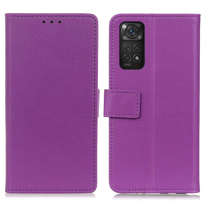 Flip Cover Xiaomi Redmi Note 11 / 11S Premium Litchi Imiteret Læder