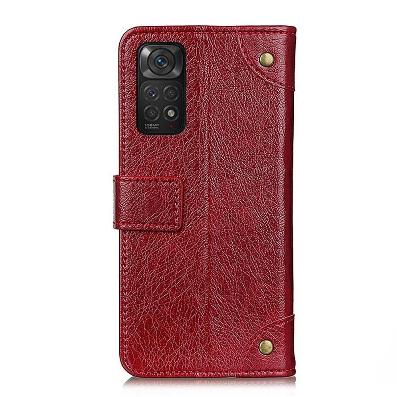 Flip Cover Xiaomi Redmi Note 11 / 11S Style Nappa Læder Vintage Nitter