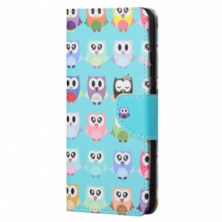 Læder Cover Xiaomi Redmi Note 11 / 11S Flere Ugler