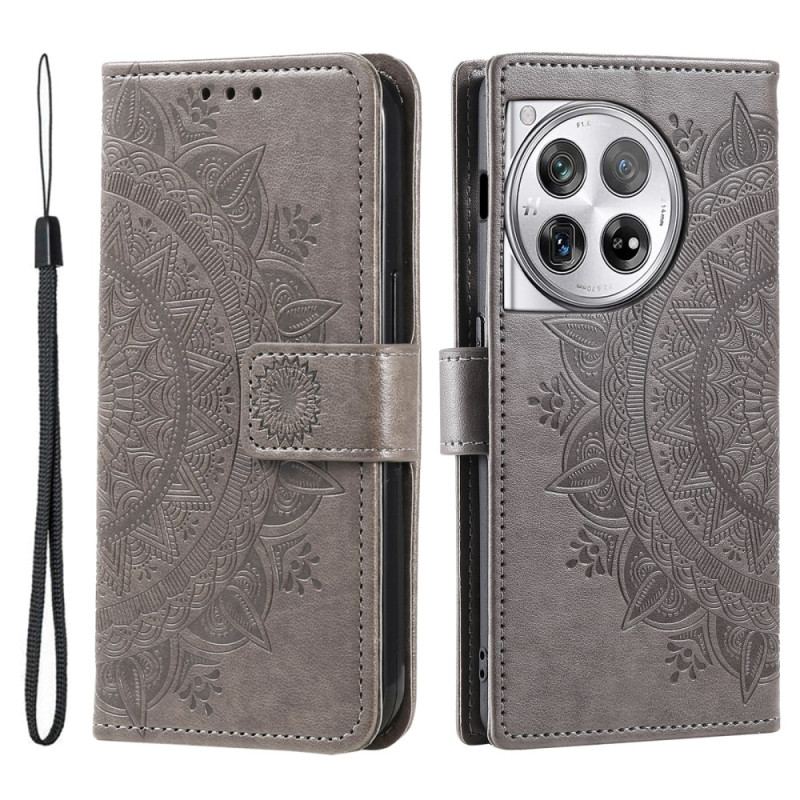 Flip Cover Til Oneplus 12 5g Blomstermandala Med Snor