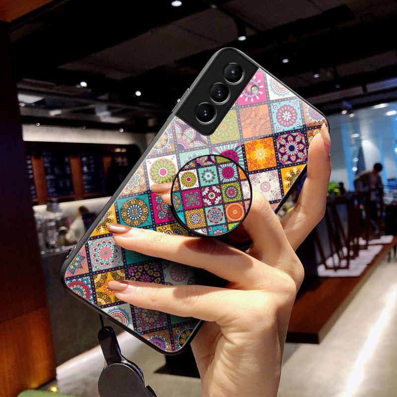 Cover Samsung Galaxy S22 Plus 5G Patchwork Magnetisk Holder