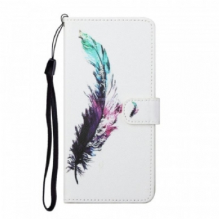 Flip Cover Samsung Galaxy S22 Plus 5G Med Snor Fjer Med Snor