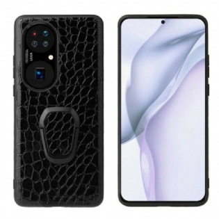 Cover Huawei P50 Pro Ring-beslag I Krokodillestil