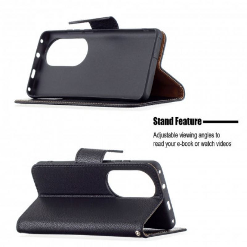 Flip Cover Huawei P50 Pro Læder Cover Litchi Rabat Oblique