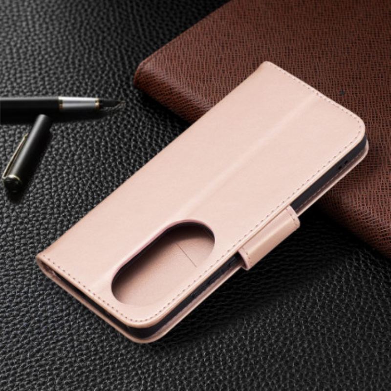 Flip Cover Huawei P50 Pro Læder Cover Sommerfugle Og Skrå Klap