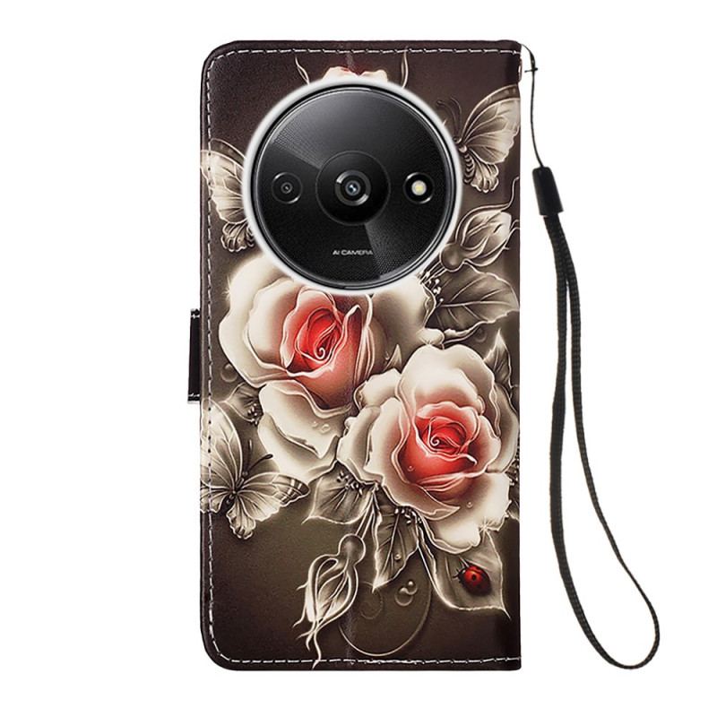 Flip Cover Til Poco C61 Buket Roser Med Rem