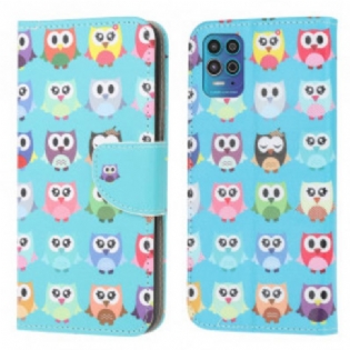 Læder Cover Moto G100 Ugler