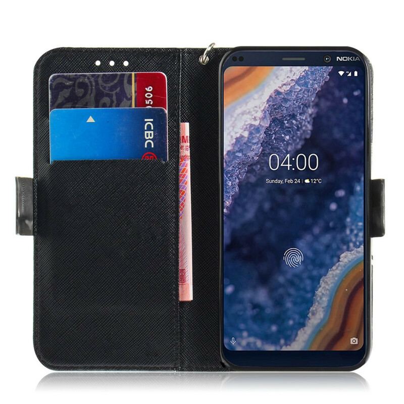 Flip Cover Nokia 9 PureView Med Snor Magistral Manda Med Snor