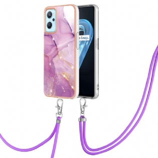 Cover Realme 9i Med Snor Marmor Design Ledning