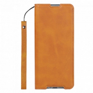 Cover Sony Xperia 1 III Med Snor Flip Cover Strappy I Imiteret Læder