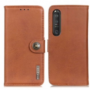 Flip Cover Sony Xperia 1 III Imiteret Læder Khazneh