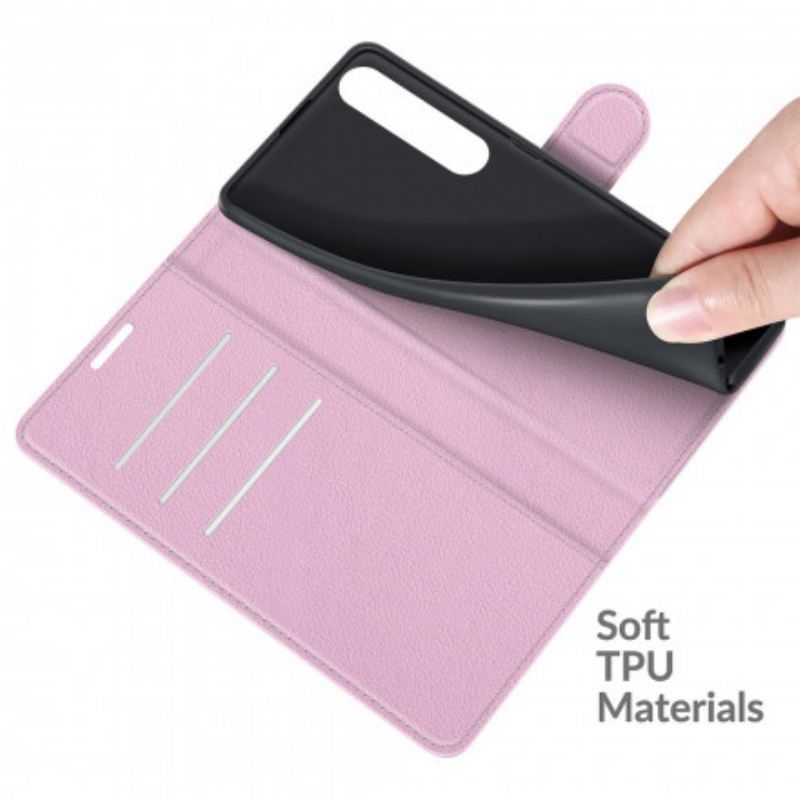 Flip Cover Sony Xperia 1 III Klassisk Litchi-effekt