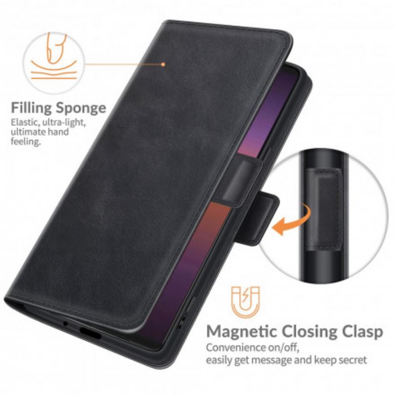 Flip Cover Sony Xperia 1 III Læder Cover Klassisk Dobbeltklap
