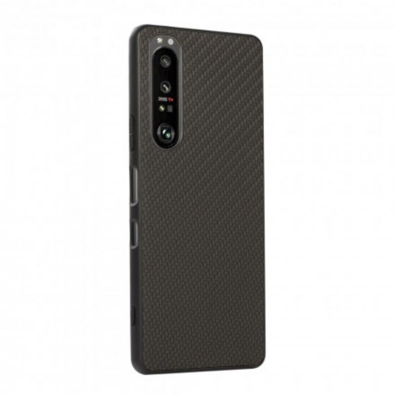 Mobilcover Sony Xperia 1 III Carbon Fiber Tekstur I Lædereffekt