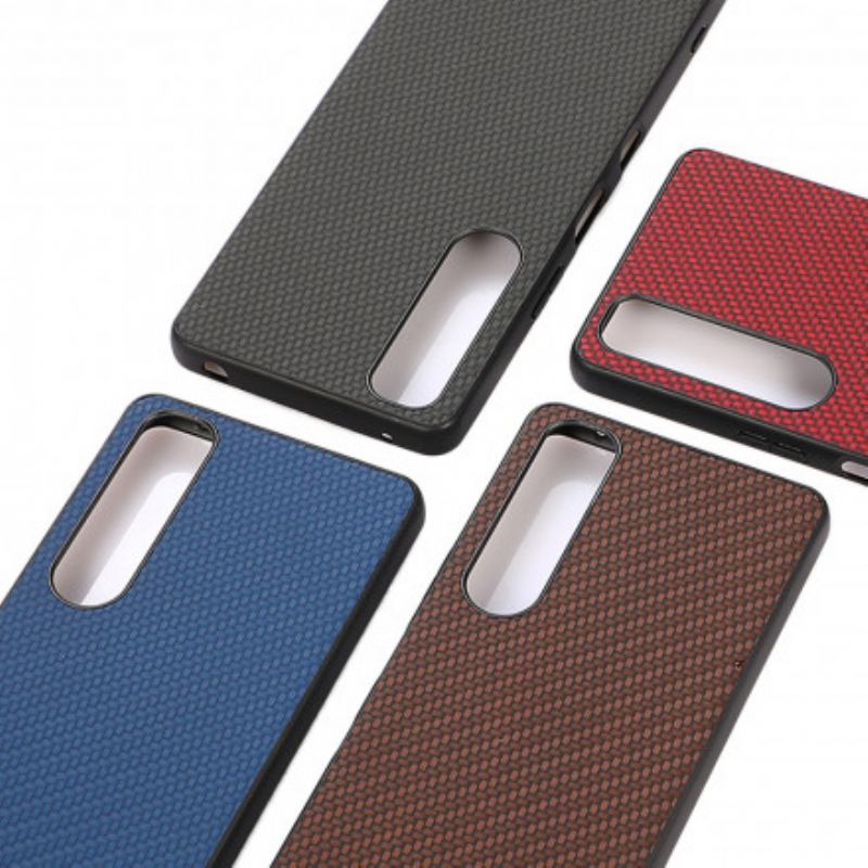 Mobilcover Sony Xperia 1 III Carbon Fiber Tekstur I Lædereffekt