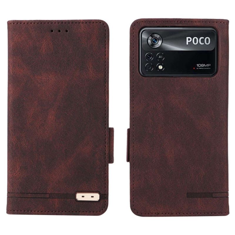 Cover Poco X4 Pro 5G Flip Cover Stilfuld Lædereffekt