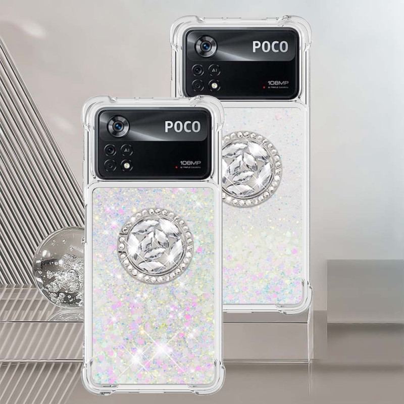 Cover Poco X4 Pro 5G Pailletter Med Ring-support