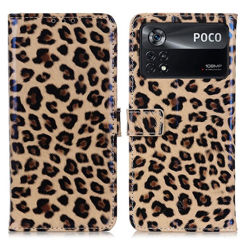 Flip Cover Poco X4 Pro 5G Leopard Hud Effekt