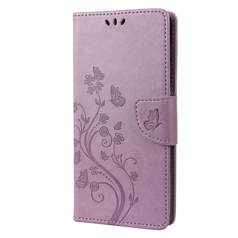 Flip Cover Poco X4 Pro 5G Med Snor Blomsterstrenge Sommerfugle