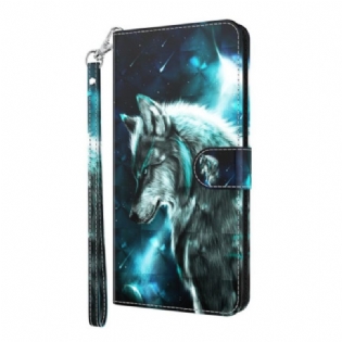 Flip Cover Poco X4 Pro 5G Med Snor Lanyard Wolf