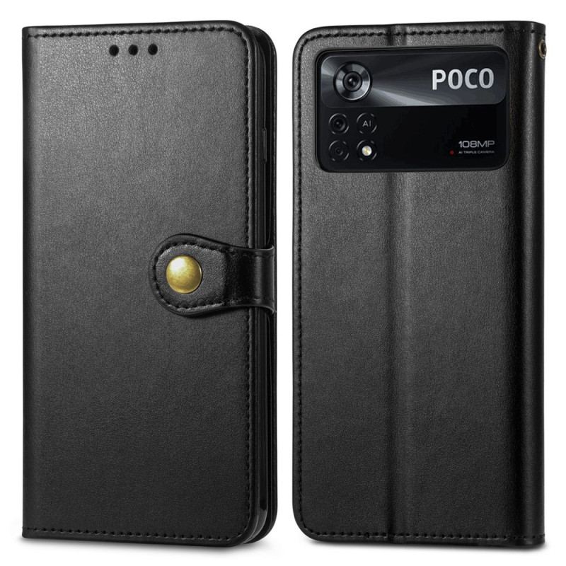 Flip Cover Poco X4 Pro 5G Med Snor Magnetisk Knap Med Snor