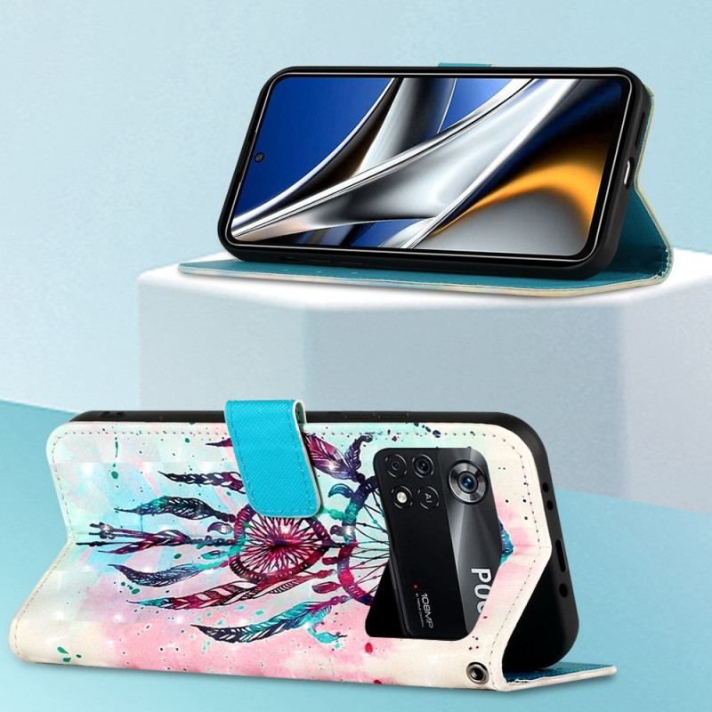 Flip Cover Poco X4 Pro 5G Med Snor Strap Dream Catcher
