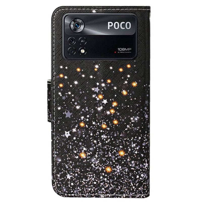 Flip Cover Poco X4 Pro 5G Med Snor Strappy Glittereffekt