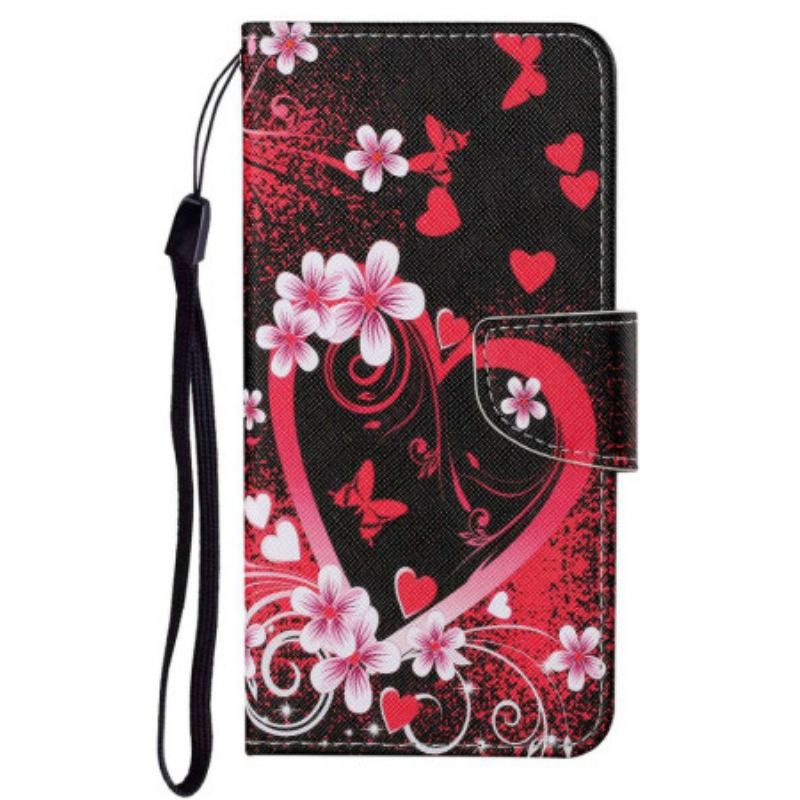 Flip Cover Poco X4 Pro 5G Med Snor Strappy Heart