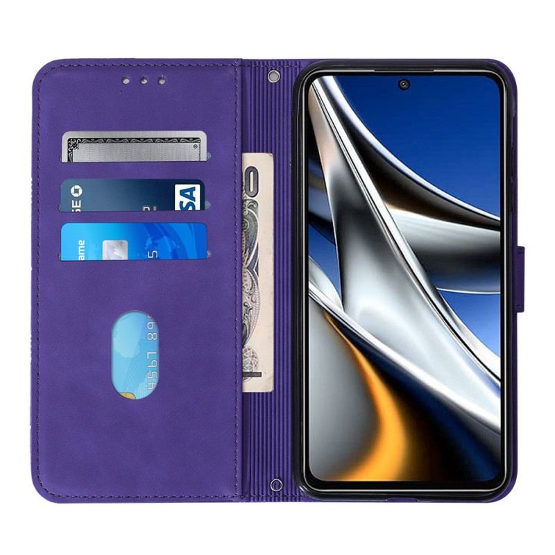Flip Cover Poco X4 Pro 5G Mønster Med Skulderrem