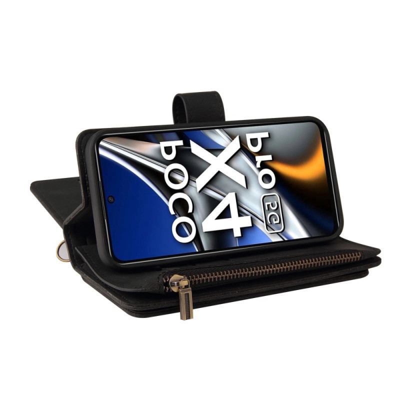 Flip Cover Poco X4 Pro 5G Multifunktions Optimerede Kortholdere