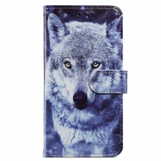 Læder Cover Poco X4 Pro 5G Med Snor Strappy Wolf