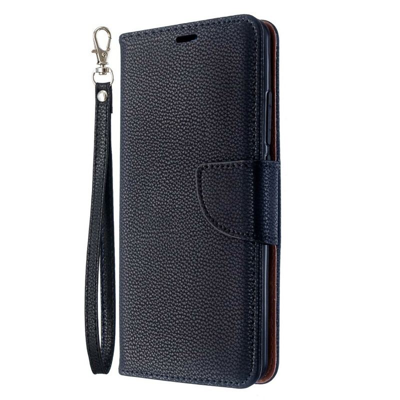 Flip Cover Xiaomi Mi Note 10 / 10 Pro Med Snor Strappy Med Farvet Litchi-lædereffekt