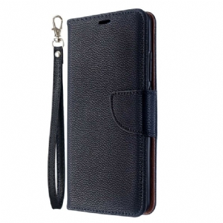 Flip Cover Xiaomi Mi Note 10 / 10 Pro Med Snor Strappy Med Farvet Litchi-lædereffekt