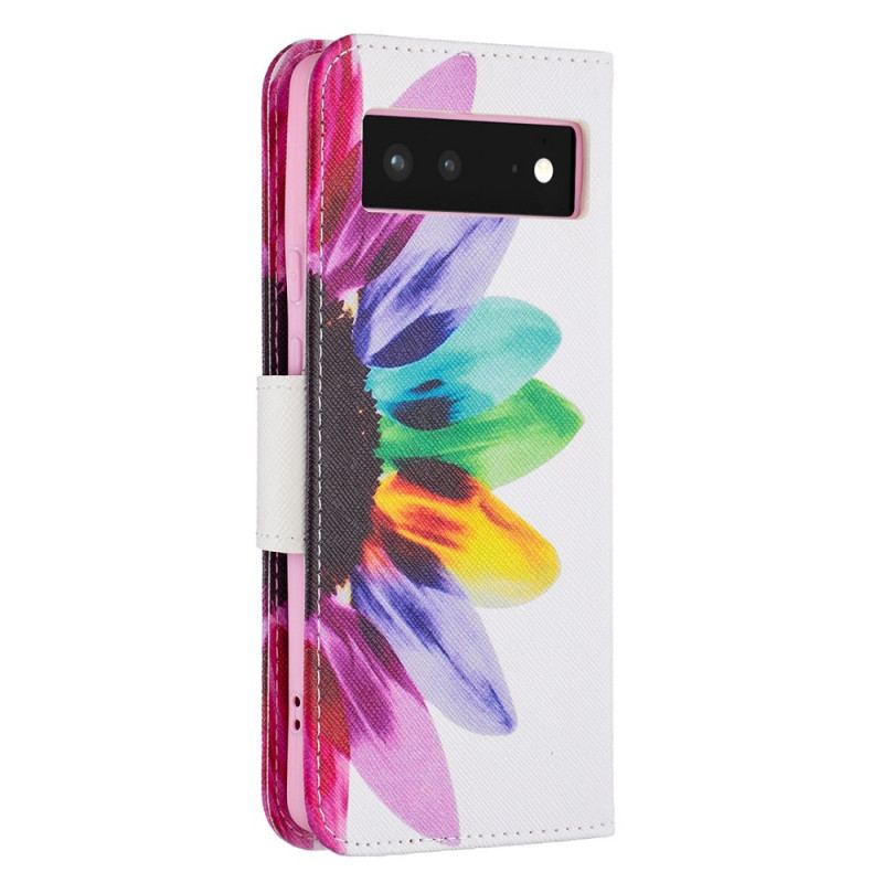 Cover Google Pixel 6 Flip Cover Akvarel Blomst